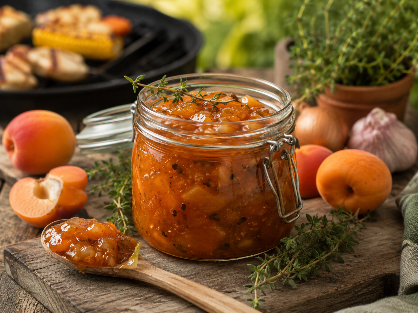 Sommer-Chutney mit Aprikosen und Thymian