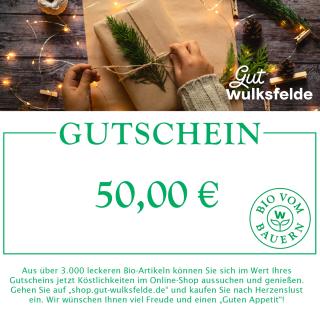 Gutschein mit Weihnachtsmotiv 50 €