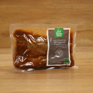 Geschmorter Bruderhahn Wulksfelde in eigener Jus ca. 350 g