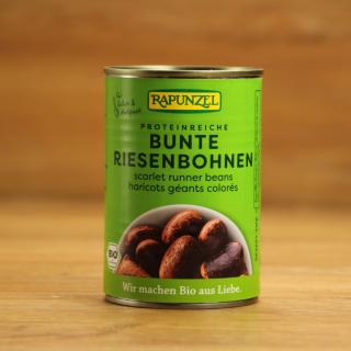 Bunte Riesenbohnen in der Dose