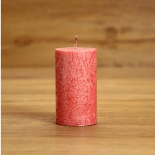 Stumpenkerze rot glatt 90x50