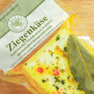 Griechischer Ziegenweichkäse 43%, mariniert