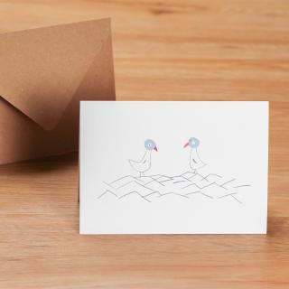 Weihnachtskarte Möwen