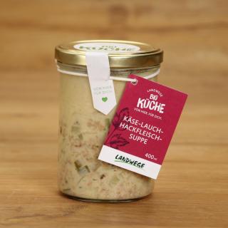 Käse-Lauch-Hackfleischsuppe