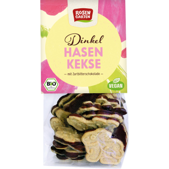 Dinkel-Hasen-Kekse Zartbitter-Schokolade