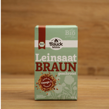 Leinsaat Braun geschrotet