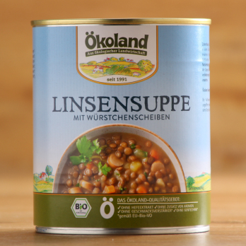 Linseneintopf mit Würstchen groß