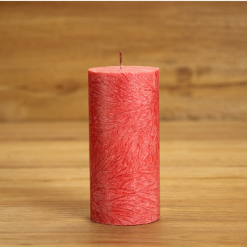 Stumpenkerze rot glatt 135x65
