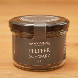 Pfeffer schwarz im Glas, 125 g