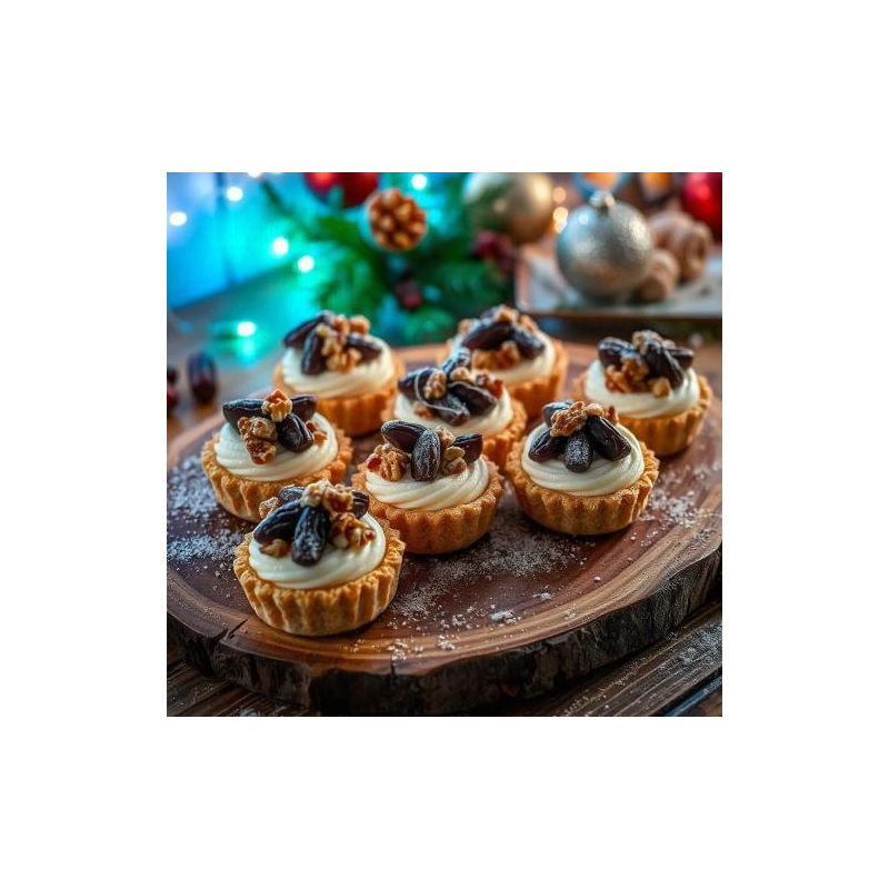 Weihnachtliche Tortelettes mit Datteln und Walnüss