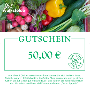 Gutschein mit Gemüsemotiv 50 €