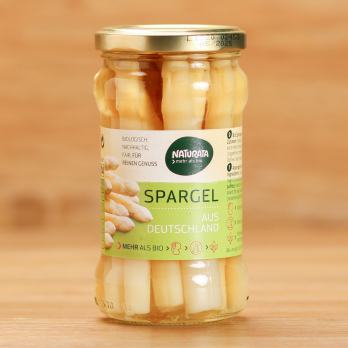 Spargel weiß im Glas