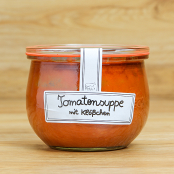Glas Tomatensuppe m. Fleischkl. 400 ml