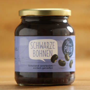 Schwarze Bohnen im Glas